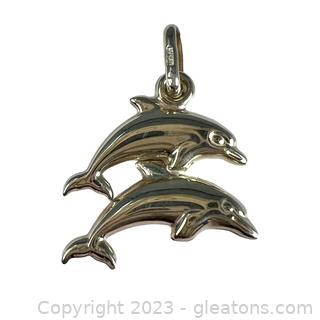 10kt Yellow Gold Two Dolphin Pendant/Charm
