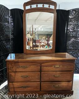 Mid-Century 6 drawer Dresser with Mirror