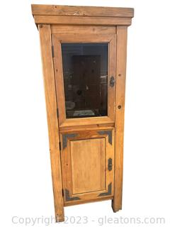 Lighted Rustic Style Media Storage Cabinet