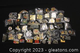 Large Collection of Olympic Gold-Toned Pins 