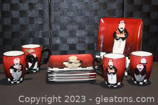 Dinner is Served Plates & Mugs by Certified International 