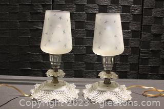 Pair of Mid Century Glass Table Lamps 