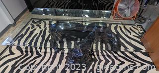 Black Panther Glass Top Dining Table