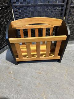 Nice Dark & Light Wood Magazine Rack 