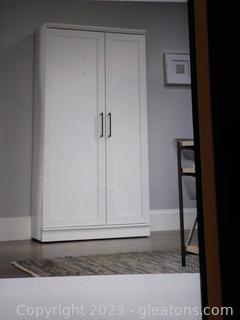 Brand New Soft White Storage Cabinet-Still in Box-2 Doors