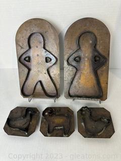 Darling Pfaltzgraff Copper Pastry/Cookie Cutters (Lot of 5) 