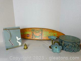 Home Décor Items Including Candle Holder &  Snuffer, Flower Hooks & Wall Decor 