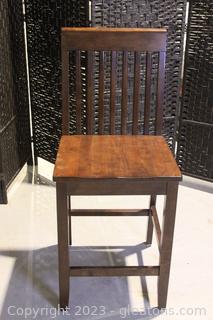 Stationary Wooden Counter Stool