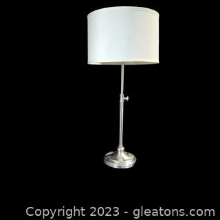 Tall Brush Metal Table Lamp with Shade