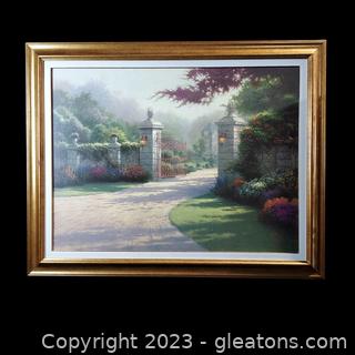 Gorgeous Thomas Kinkade “Summer Gate” Framed Canvas Print
