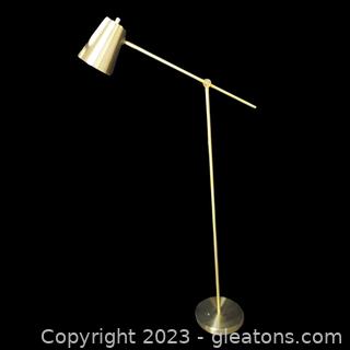 Brass Adjustable Swing Arm Floor Lamp