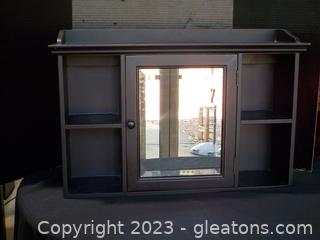 Black Wall Display Unit with Center Storage