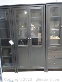Dark Brown Display/Storage Unit with ½ Glass Doors, Matches lots 3002, 3003, 3005