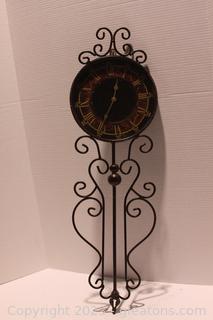 Beautiful Metal Wall Clock with Scroll Design