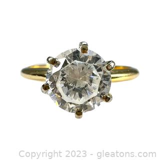 14kt Yellow Gold Cubic Zirconia Solitaire Ring