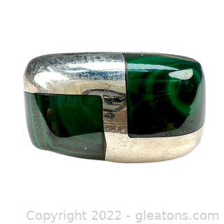 Nice Sterling Silver Malachite Ring