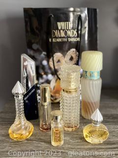 Retro Perfume Bottle Collection in White Diamonds Bag (Not All Pictured)