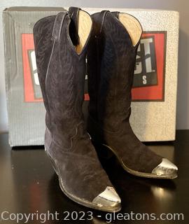 Blame it All On My Boots Vintage Code West Black Suede Western Boots in Original Box