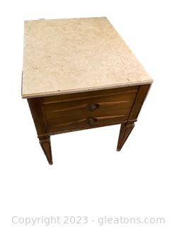Mid Century Modern Marble Top Side Table