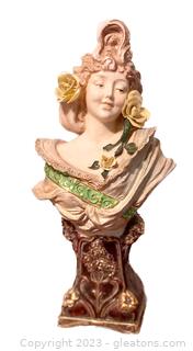 EXQUISITE and RARE Ernst Wahliss Austrian Porcelain Female Figurine Bust