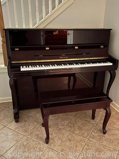 Gorgeous Hobart M.Cable Upright Piano with Bench 