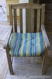 Heavy Teak Patio Chair with Cushion 