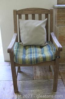 Heavy Teak Patio Chair with Cushion 