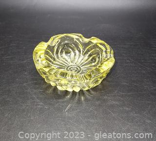 Gorgeous Vaseline Glass Ashtray