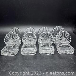 8 Vintage Fostoria Place Card Holder or Ashtray 