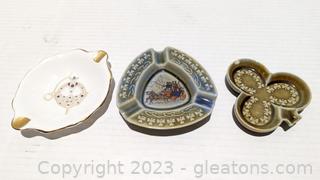 Trio of Ashtrays Made in Ireland Featuring Royal Tara 