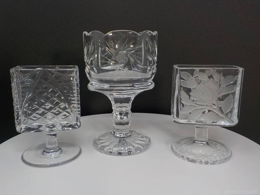 crystal cigarette holder 3 Vintage Cut Crystal Cigarette Holders Auction