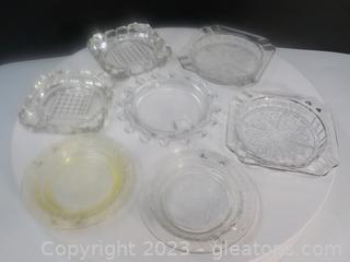 Group of 7 Round or Square Ashtrays