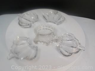 Some not in first picture Group of Unique Crystal and Cut Glass Ashtrays (9 pc)