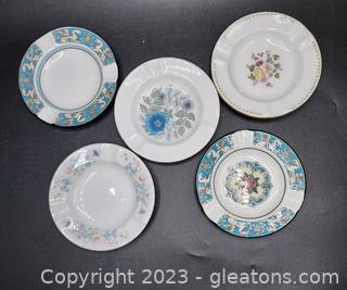 5 Wedgewood Bone China Ashtrays