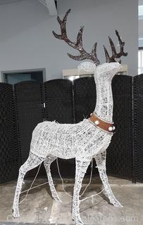 Extra Large Lighted White Reindeer Lawn Display-See Measurements-It is over 8 ft. tall