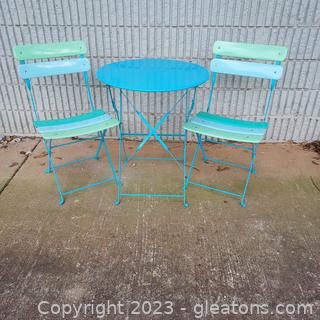 Cute Colorful Bistro Set- Table and 2 Chairs 