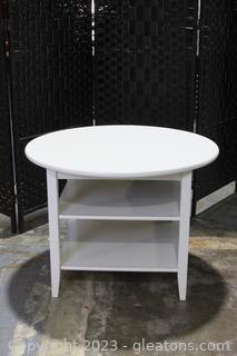 Traditional 3 Tier White Round Wooden Table 