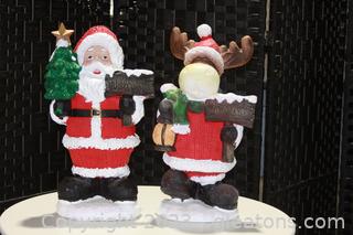 Set of 2 Adorable Standing Christmas Figurines 