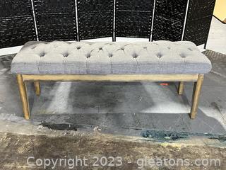 Linen Tufted Upholstered Bench 