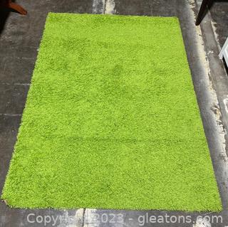 Solid Green Shag Area Rug 