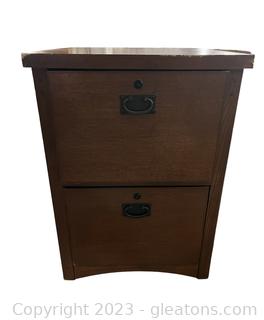 2 Drawer Wooden File Cabinet 