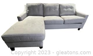 Two Piece Light Grey Sectional Sofa By Cindy Crawford Home 