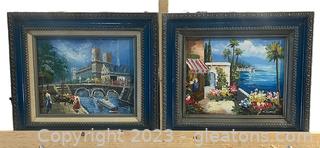 Pair of Beautiful Framed Canvas Seascapes