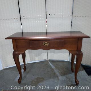 Beautiful Queen Anne Style Sofa/Console Table with Center Drawer 