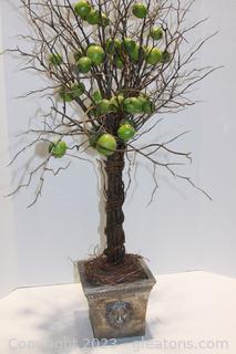 Lovely Artifical Apple Tree in Square Lion Head Planter