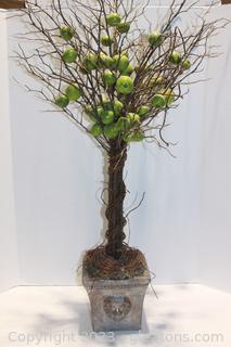 Lovely Artificial Apple Tree in Square Lion Head Planter