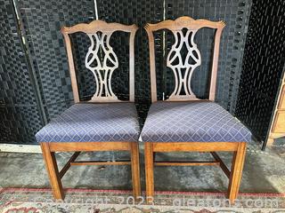 Fairfield Wood & Upholstered Dining Chairs (Lot of 2) 