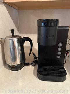 Keurig K-Express Essentials Single Serve K-Cup Coffee Maker & Vintage Farberware Coffee Maker 