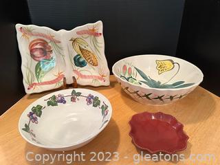 Pretty Dish & Bowl Collection (Lot of 4) 