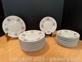 Mikasa Fine Bone China “Lady Margaret” Bread & Butter Plates & Salad/Dessert Plates 
